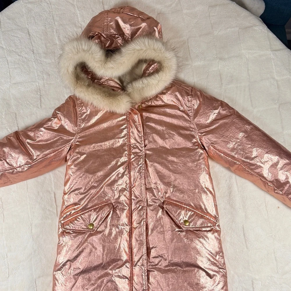 Crewcuts Pink Metallic Puffer Jacket - 10